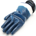 Smooth Grip Cotton Jersey Liner Fully Coated Nitrile Gloves With Reinforced Safety Cuff